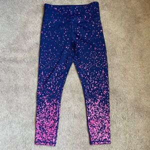 Zyia Navy Pink Splash Light n Tight 7/8 leggings